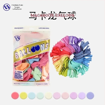Tongtai Macaron latex ballon, kör formájú, nyomtatott logó, minták: zodiákus jel, karikatúra, szerelem, szöveg