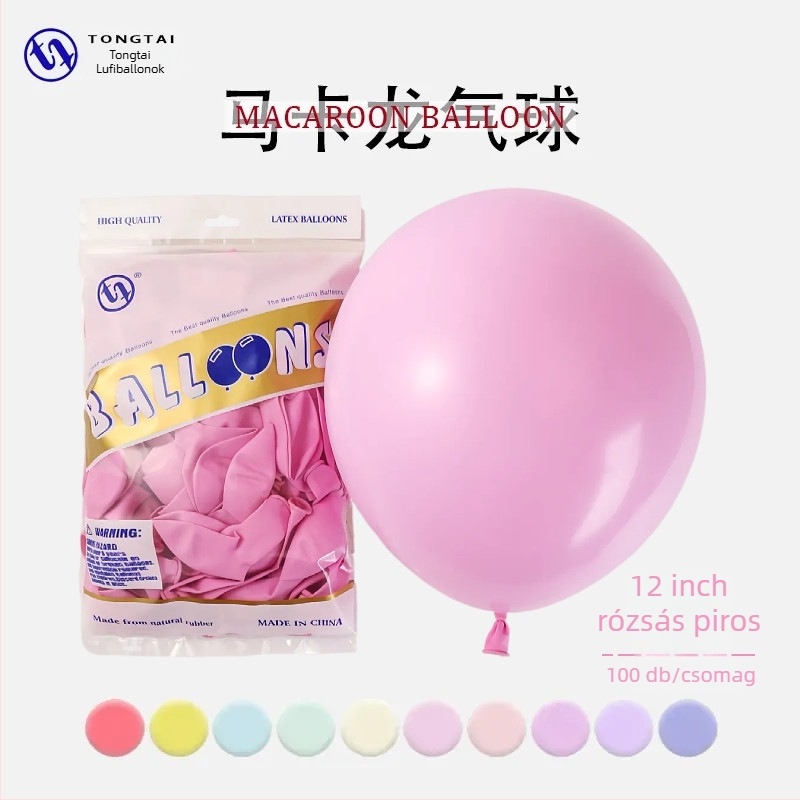 Tongtai Macaron latex ballon, kör formájú, nyomtatott logó, minták: zodiákus jel, karikatúra, szerelem, szöveg