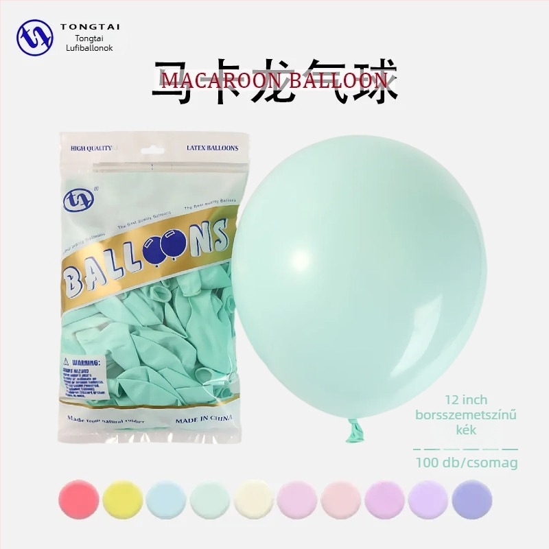 Tongtai Macaron latex ballon, kör formájú, nyomtatott logó, minták: zodiákus jel, karikatúra, szerelem, szöveg