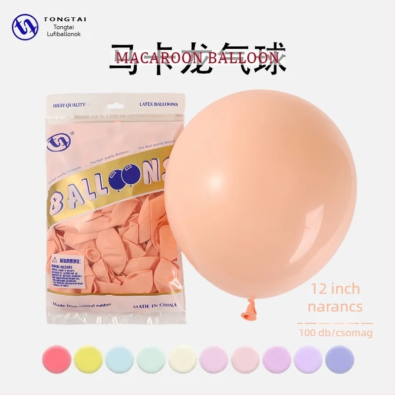 Tongtai Macaron latex ballon, kör formájú, nyomtatott logó, minták: zodiákus jel, karikatúra, szerelem, szöveg