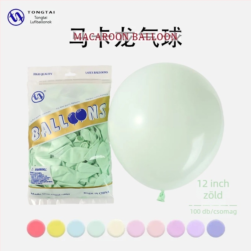 Tongtai Macaron latex ballon, kör formájú, nyomtatott logó, minták: zodiákus jel, karikatúra, szerelem, szöveg