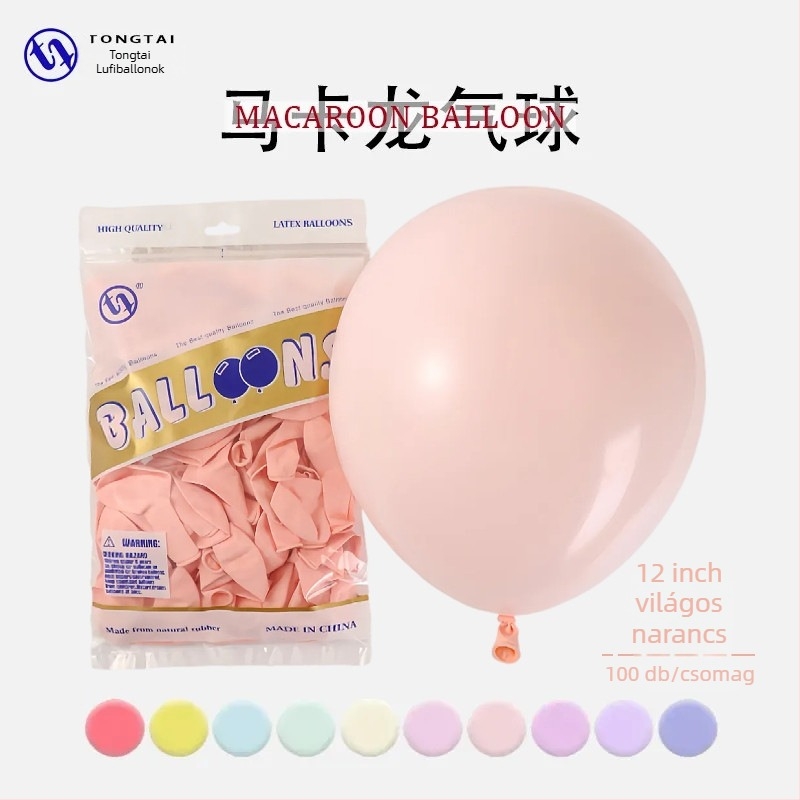Tongtai Macaron latex ballon, kör formájú, nyomtatott logó, minták: zodiákus jel, karikatúra, szerelem, szöveg