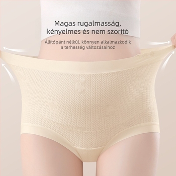 Kismama fehérnemű, magas derekú, pamutból, lélegző, antibakteriális, pocak-támogatás, 100% pamut belső anyag