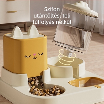 Dupla tálas automata etető macskáknak és kutyáknak