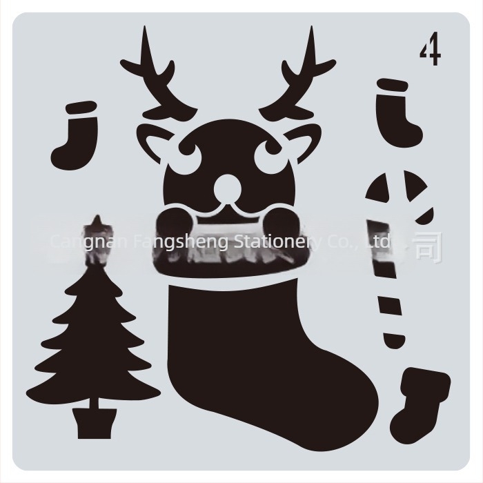 Karácsonyi festő sablon DIY naplóhoz • Anyag: PET • Importált: Nem • IP engedély: Nem • Licenszelhető magán címke: Nem