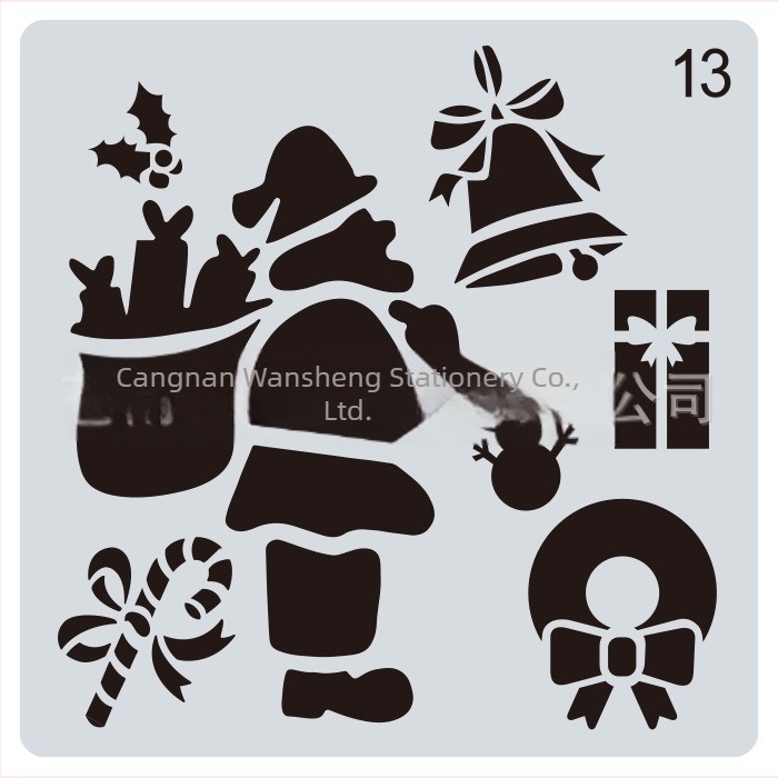 Karácsonyi festő sablon DIY naplóhoz • Anyag: PET • Importált: Nem • IP engedély: Nem • Licenszelhető magán címke: Nem