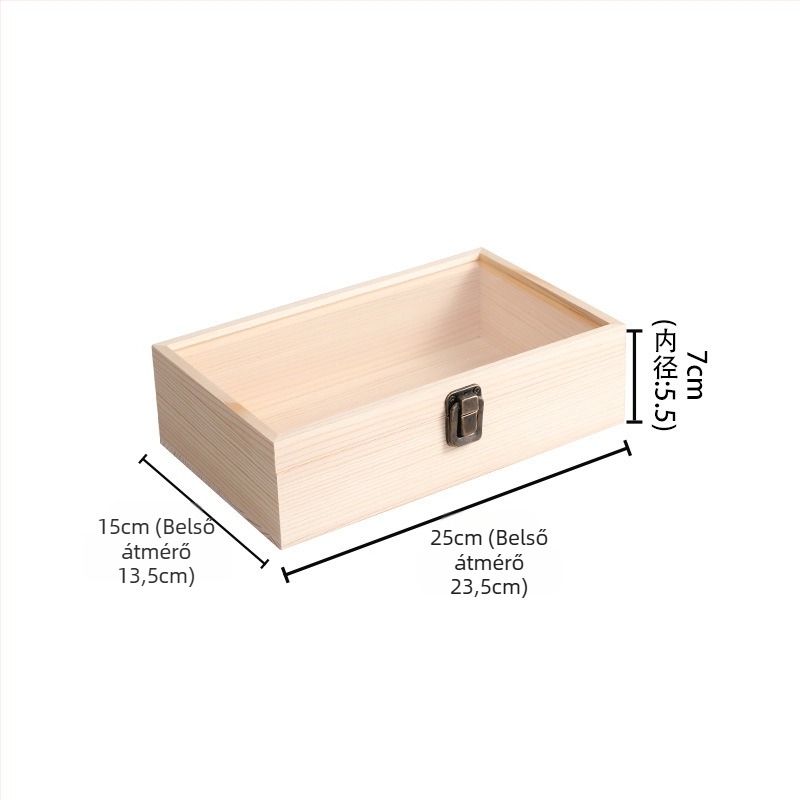 Fából készült ajándék doboz ékszerek és megőrzött virágok számára, logó nyomtatva, hamisítás elleni jelölés, modell 3-10