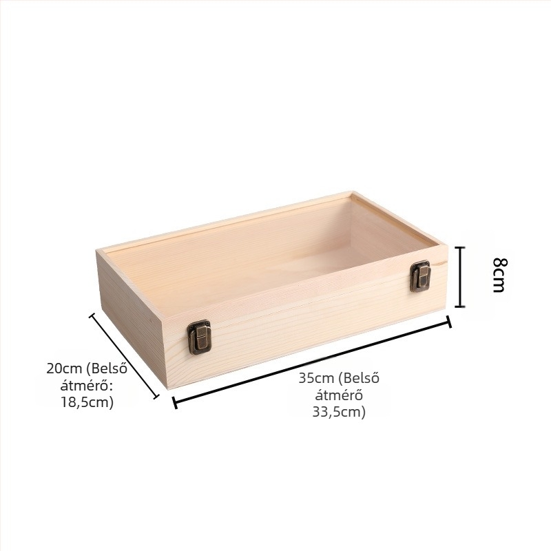 Fából készült ajándék doboz ékszerek és megőrzött virágok számára, logó nyomtatva, hamisítás elleni jelölés, modell 3-10