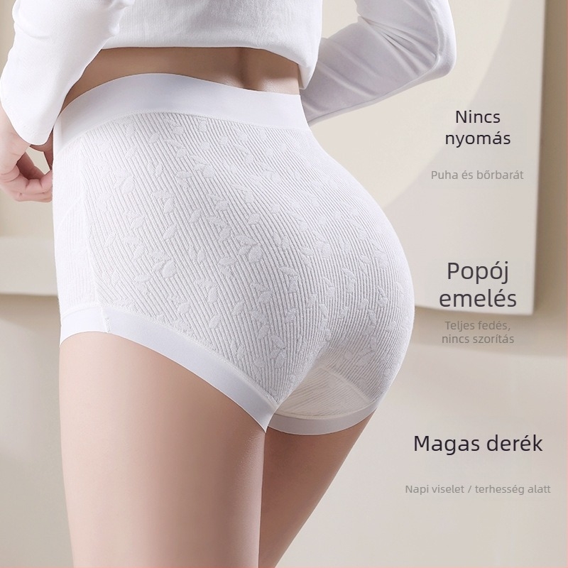 Nagy derekú terhes bugyi, pocak-támasz és csípőemelés, belső 100% pamut, kötött anyag