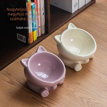 Kerámia macskatál etetéshez, ferde peremmel és magas nyakú kialakítással, 18 darabos csomag