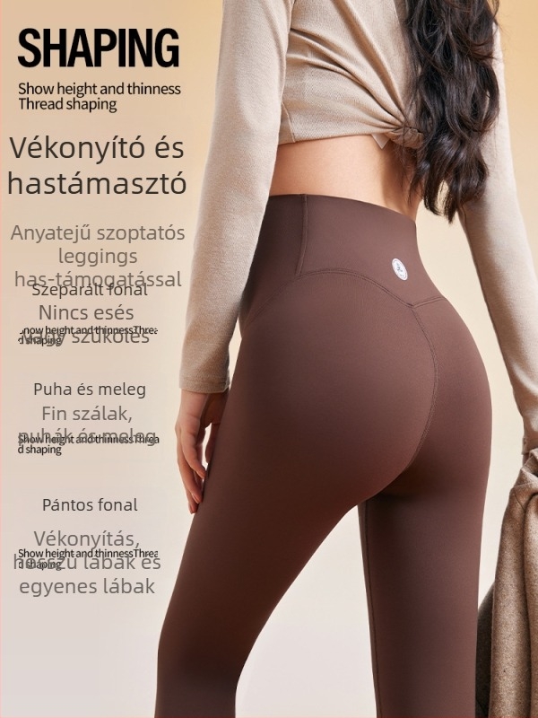 Kismama jóga nadrág, magas derekú, hastámasztó, fleece belső, szoros fazon, téli viselet, nylon anyagból