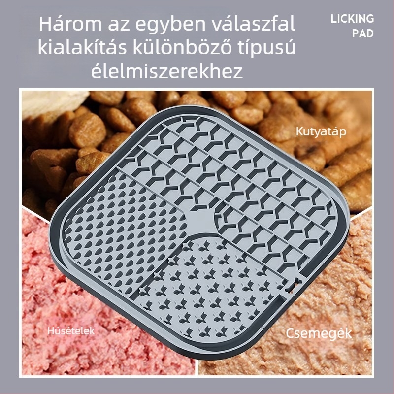 Szilikonból készült nyalogató matrac és lassú etetéses tál kis testű kutyáknak – több méretű etetőtál