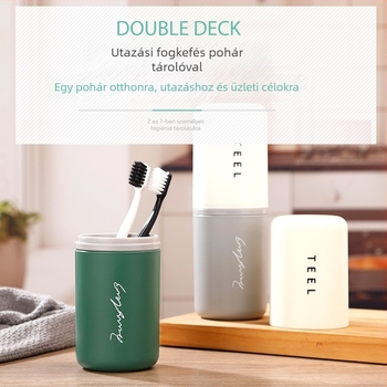 Utazási fogkefés pohár készlet — átlátszó műanyag, Xuzhou Fruits márka, logó nyomtatás, testreszabás, egyetlen csomag