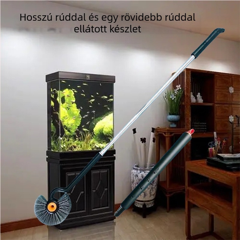 Yue Yao műanyag hosszú nyelű akváriumi tisztító kefe belső falak algamentesítésére