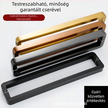 Rozsdamentes acélból készült kerek sarkú tolóajtó kilincs, elektroplatolt felülettel, ujjlenyomat-mentes üvegajtókhoz