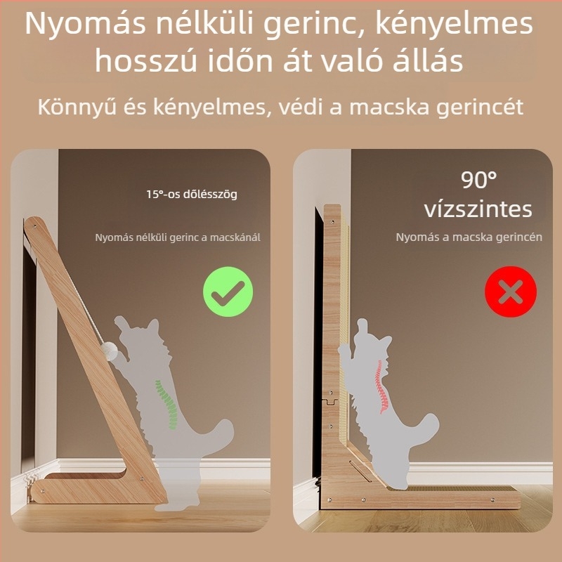 Macska karmoló deszka siszálból, függőleges, CW-002, 1 db, egyszerű stílus