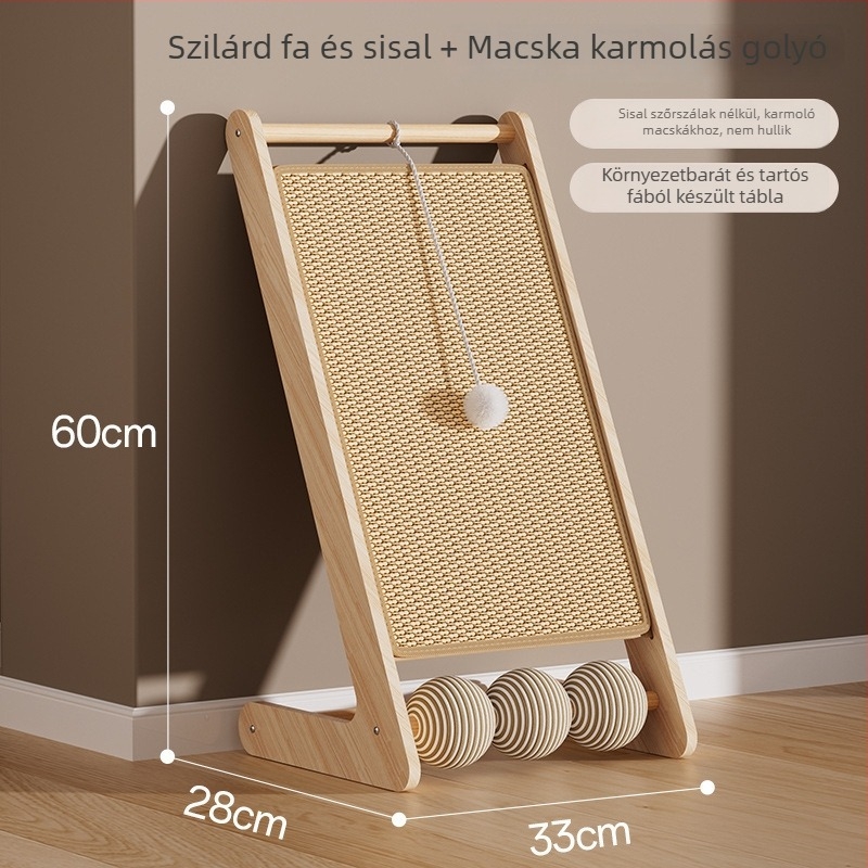Macska karmoló deszka siszálból, függőleges, CW-002, 1 db, egyszerű stílus