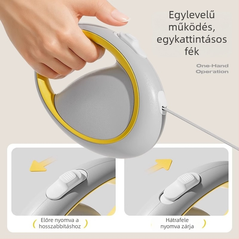 Kutyapóráz automatikus visszahúzható, ABS anyagból, mindennapi sétákhoz