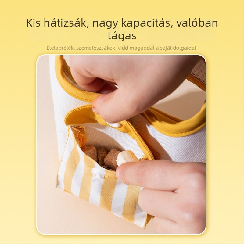 Koreai stílusú, csíkos kutyahám pórázzal, anti-szökés funkcióval, kis testű kutyáknak