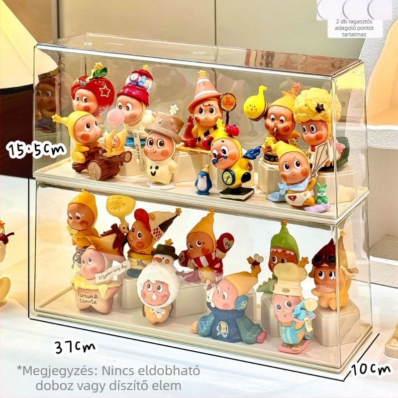 Star Man blind-box kiállítási doboz, átlátszó PET anyag, fedéllel, porálló, egymásra rakható, 18 L kapacitás