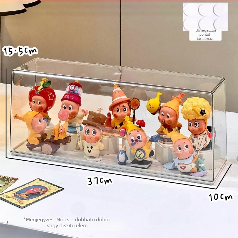 Star Man blind-box kiállítási doboz, átlátszó PET anyag, fedéllel, porálló, egymásra rakható, 18 L kapacitás
