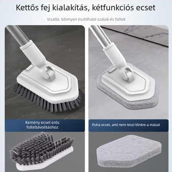Padlótisztító kefe How bright hosszú nyéllel és kemény sörtékkel a padlók, káddal és csempékkel való tisztításához • műanyag • 20 készlet a dobozban