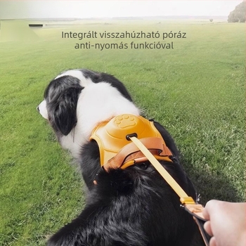 Kutyahám mellkasöv integrált mellkas-háti dizájnnal, kihúzható pórázzal (Anyag: Egyéb; Termékkategória: Mellkasi pánt; Kihúzható: Igen)