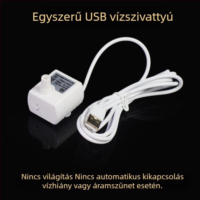 Merülő akváriumi pumpa cirkulációhoz és oxigenáláshoz, 5V USB, ABS, PX-300D, Puxin márka