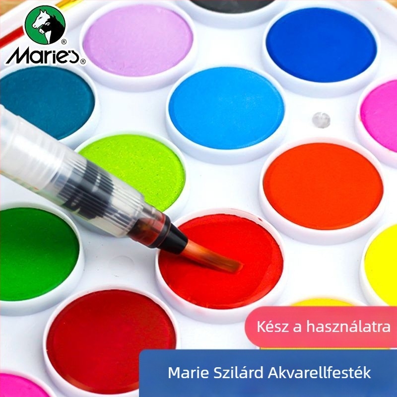 Iskolásoknak szóló akvarellkészlet — Marley/Marie's márka, anyag: akvarell, csomagolás: doboz, cél: akvarell festés.