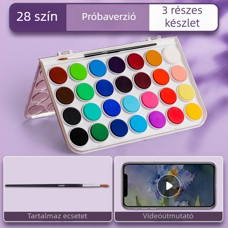 Iskolásoknak szóló akvarellkészlet — Marley/Marie's márka, anyag: akvarell, csomagolás: doboz, cél: akvarell festés.