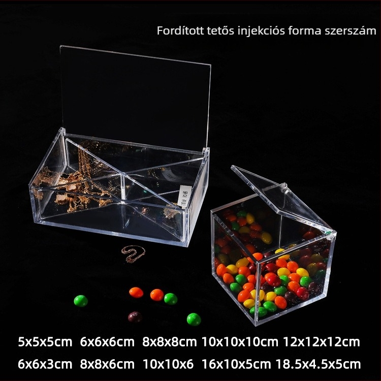 Mikro tájkép akril doboz DIY élelmiszer-tároláshoz fedéllel, PS injekciós forma, modell JA-3010