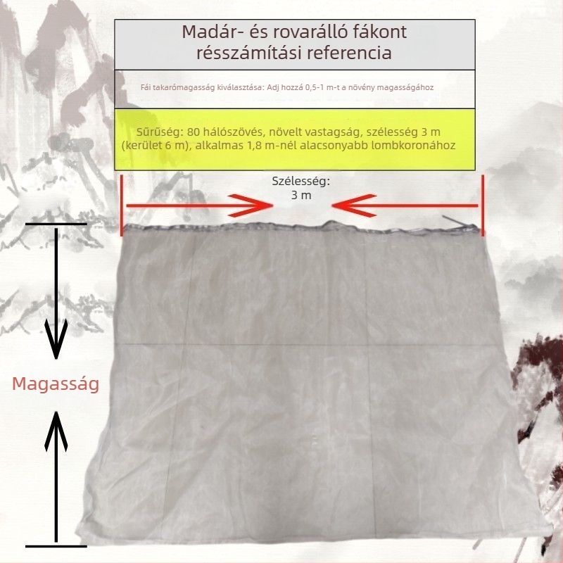 Háromrészes rovarhálóvédő készlet gyümölcsfák és zöldségek számára — védelem fehérlégy, madár és nap ellen (Márka Unique)