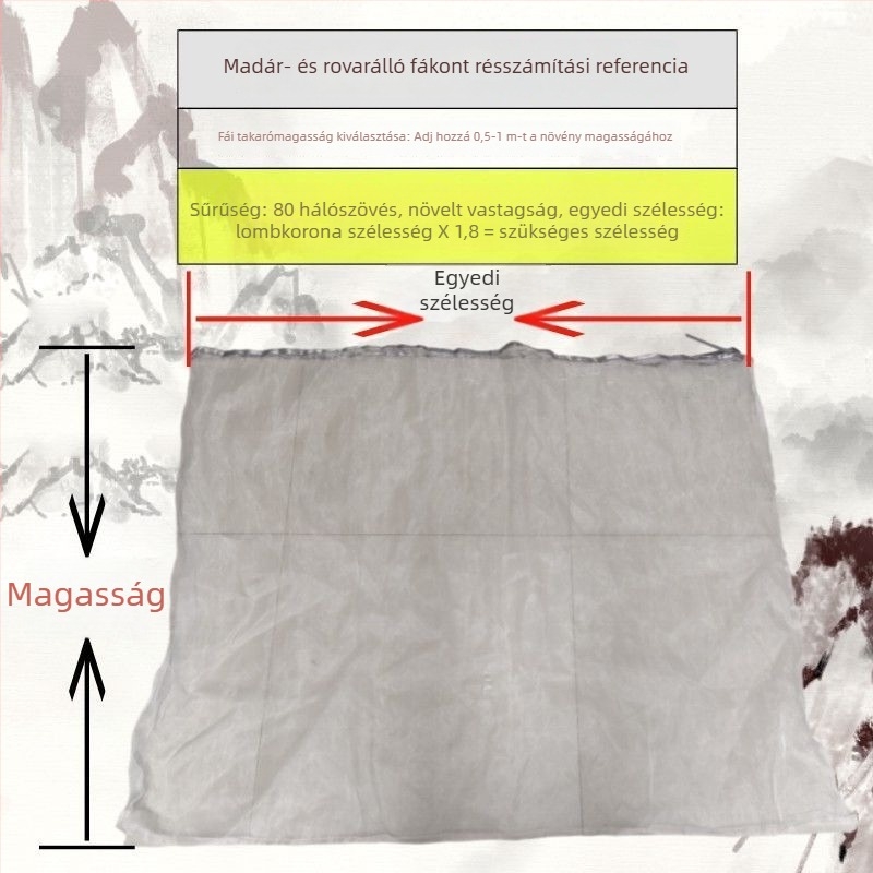 Háromrészes rovarhálóvédő készlet gyümölcsfák és zöldségek számára — védelem fehérlégy, madár és nap ellen (Márka Unique)