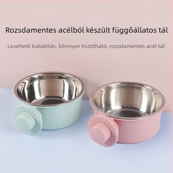 2–in–1 háziállat etető- és ivóedény, anti-tipp kialakítással, rögzíthető ketrechez és felakasztható