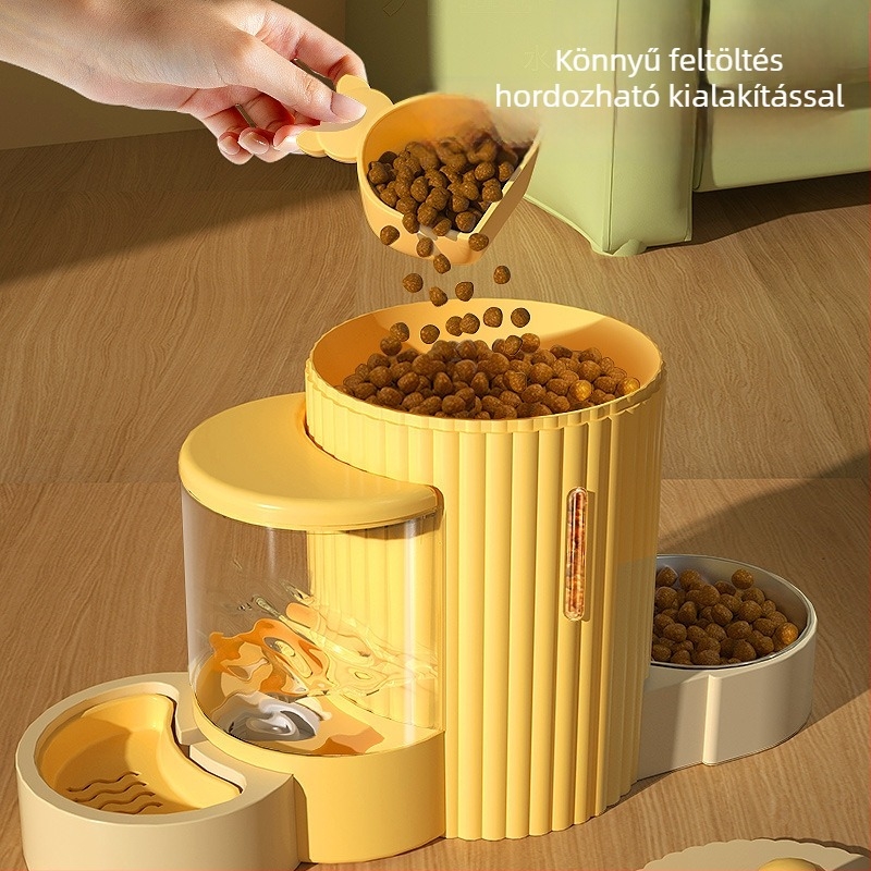 HelloJoy Automata vízadagoló háziállatoknak és macska–kutyatálak készlet — PP anyag, nagy kapacitás, teljesen automata etetés