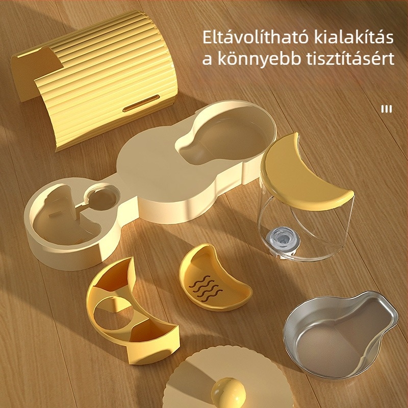 HelloJoy Automata vízadagoló háziállatoknak és macska–kutyatálak készlet — PP anyag, nagy kapacitás, teljesen automata etetés