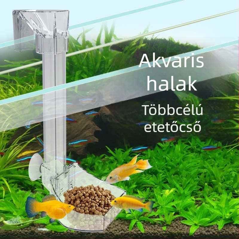 JENECA műanyag akril etetőcső akváriumhoz, anti lebegés tervezés, kézi etető