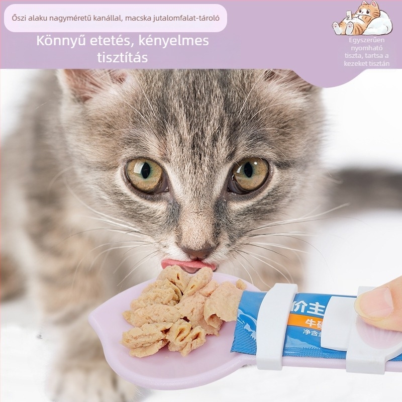 Macska etetőkanál, műanyagból, rugalmas és mosható, márka foryourpets