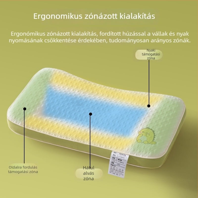 Gyermekeknek szóló párna 1-10 év, téglalap alakú, 100% poliészter töltet, kötött anyag, tartalmaz párnahuzatot