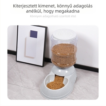 Macska vízadagoló és automata etető, műanyag, elektromos nélküli vízellátás