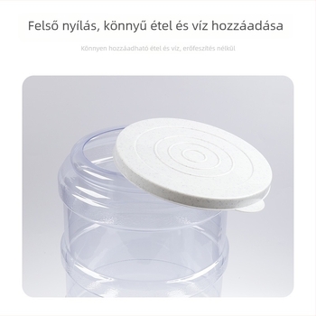 Macska vízadagoló és automata etető, műanyag, elektromos nélküli vízellátás