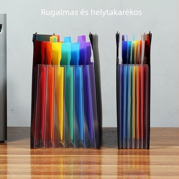 Műanyag A4-es függő mappa többoldalas dokumentumokhoz, logóval; lemez vastagsága 1,0 mm, hátsó szélesség 20 mm
