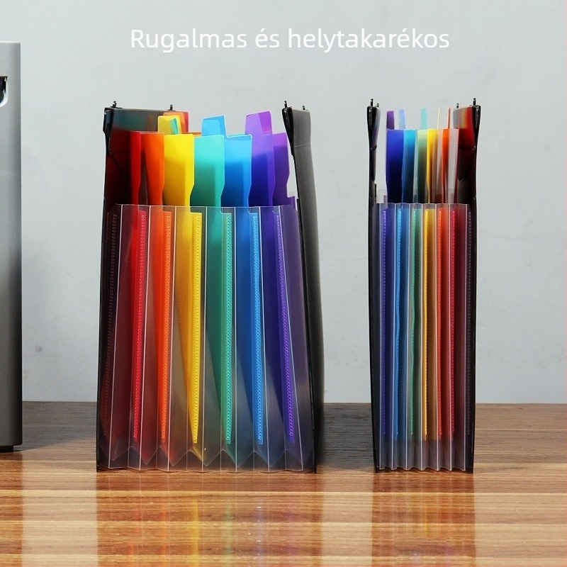 Műanyag A4-es függő mappa többoldalas dokumentumokhoz, logóval; lemez vastagsága 1,0 mm, hátsó szélesség 20 mm