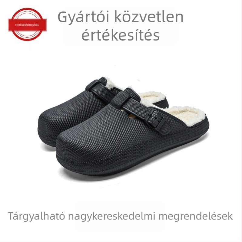 Férfiak számára plüss pamut papucs Birkenstock-stílusban, ősz-tél 2024, mindennapi viselet (Felső: gumi; Belső: plüss; Zárás: slip-on)