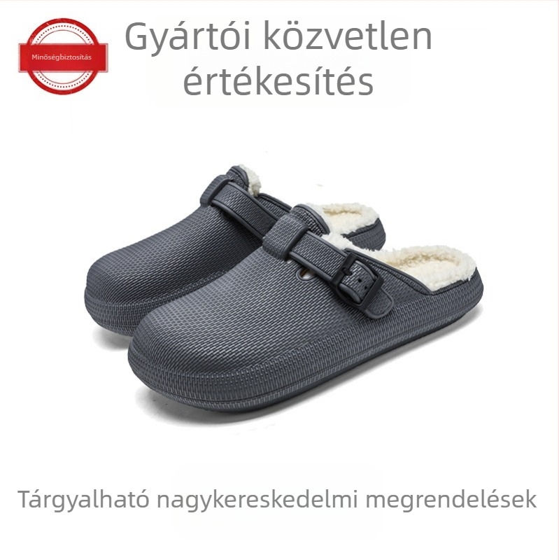 Férfiak számára plüss pamut papucs Birkenstock-stílusban, ősz-tél 2024, mindennapi viselet (Felső: gumi; Belső: plüss; Zárás: slip-on)