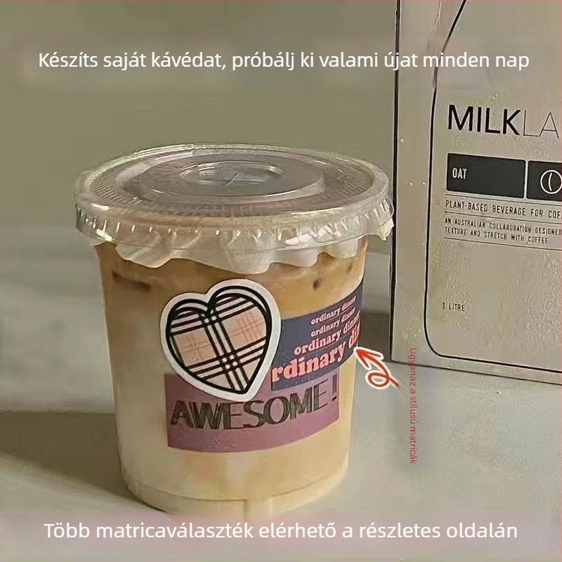 Egyszer használatos műanyag tejes-tea pohár elvitelre, kapacitás 100 ml alatt, logónyomás elérhető, mikrohullámú sütő nem alkalmas