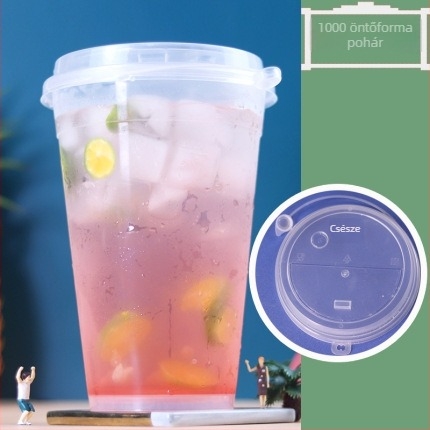 Eldobható PP pohár tej-tea italhoz, 1000 ml, U-forma, logónyomtatás, testreszabás elérhető