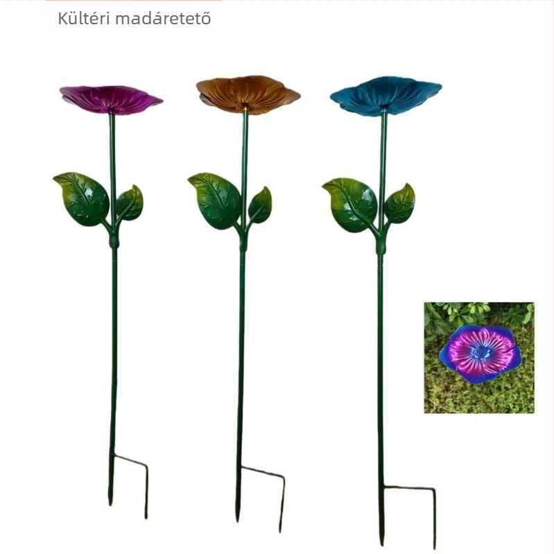 Fém madáretető virágmintás, kültéri kertekhez, 2 darabos készlet, akvárium-kompatibilis