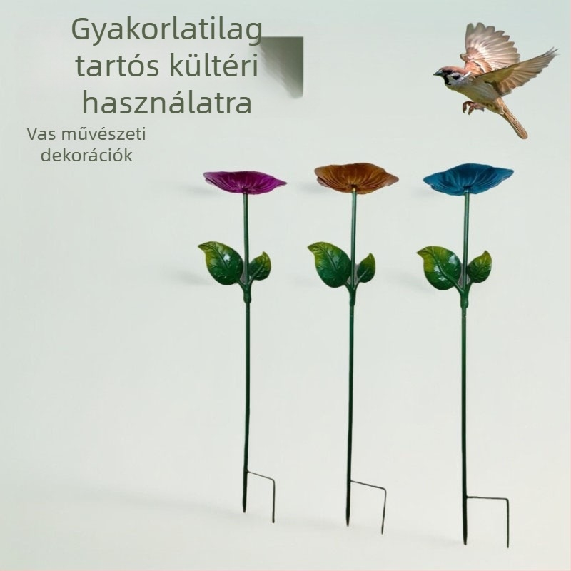 Fém madáretető virágmintás, kültéri kertekhez, 2 darabos készlet, akvárium-kompatibilis