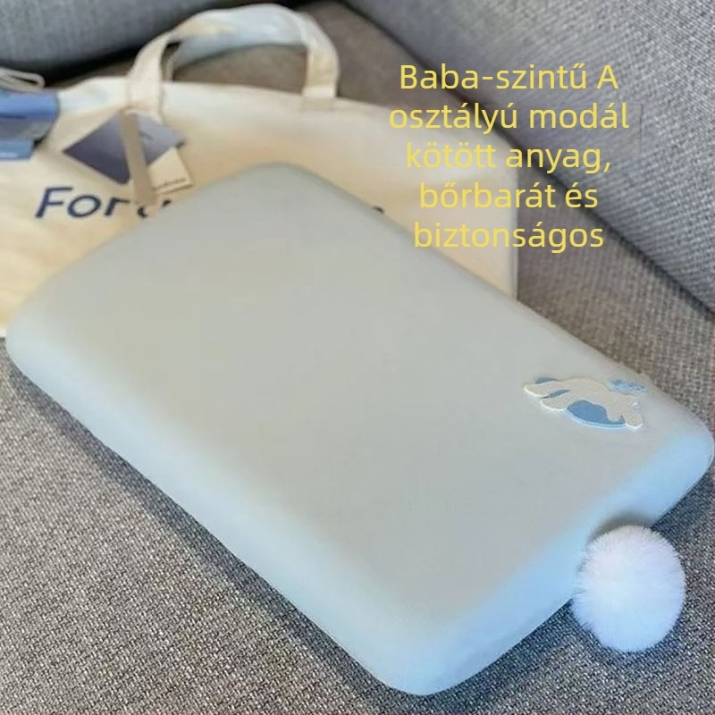 Gyerekeknek memóriahabos párna levehető, mosható belsővel, téglalap alakú, nyaki támasz, testreszabható